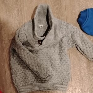 Cozy Kids' Gray Sweater with Shawl Collar
